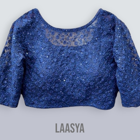 NWT: Readymade Stitched Blouse White Embroidered with Sequins 34"-42" S… - Picture 9 of 9